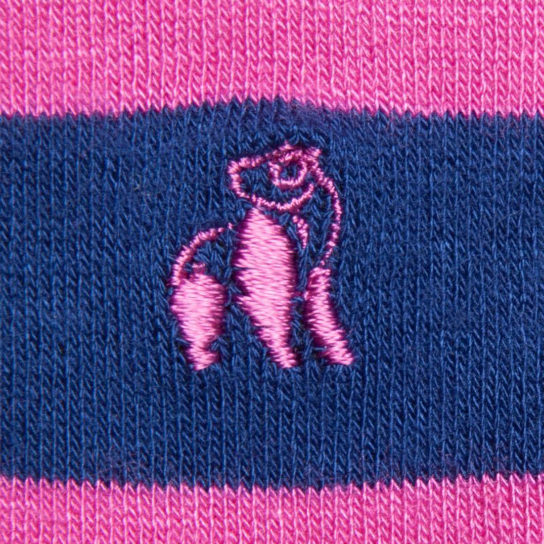 Rich Pink Striped Bamboo Socks (Comfort Cuff)