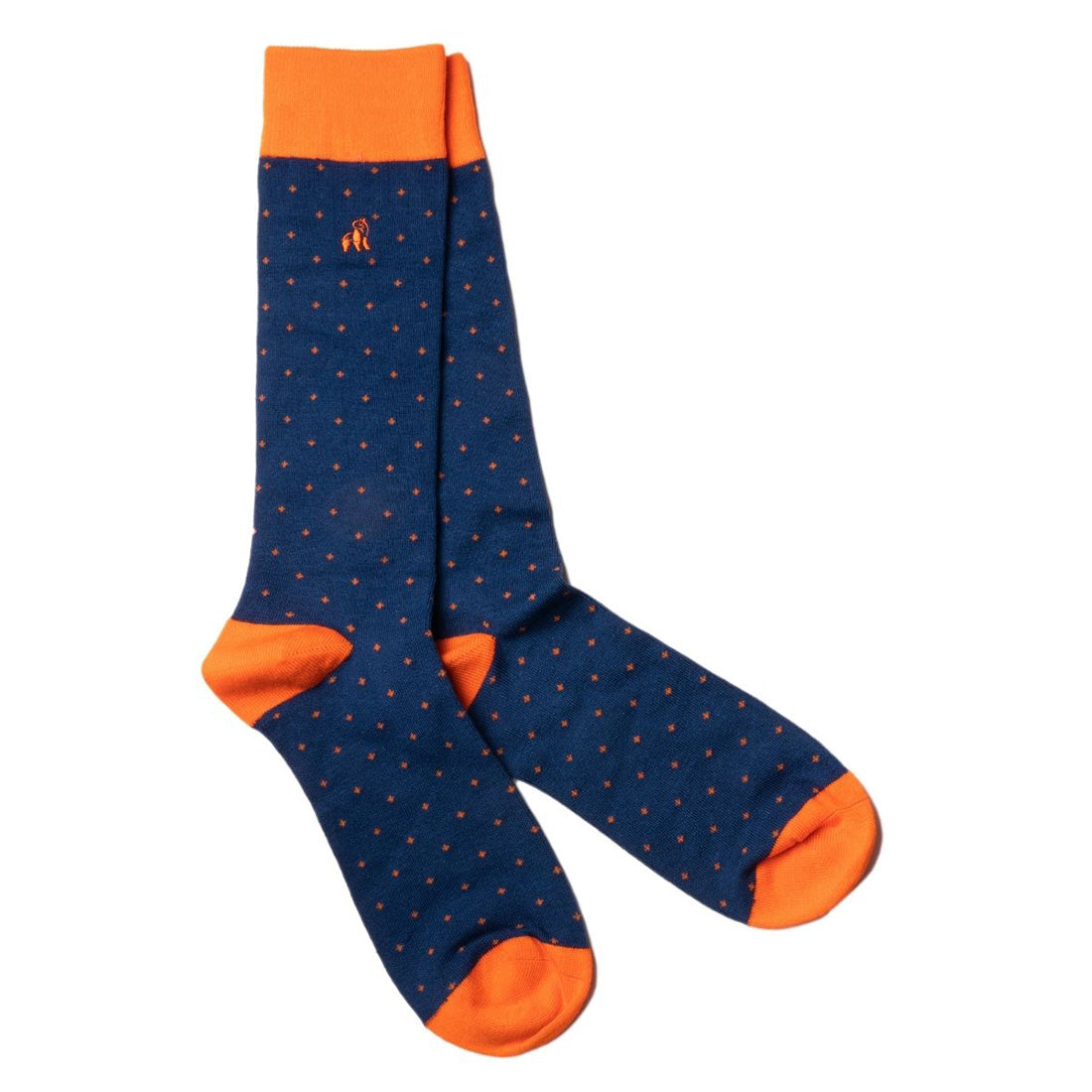 Spotted Orange Bamboo Socks (Comfort Cuff)