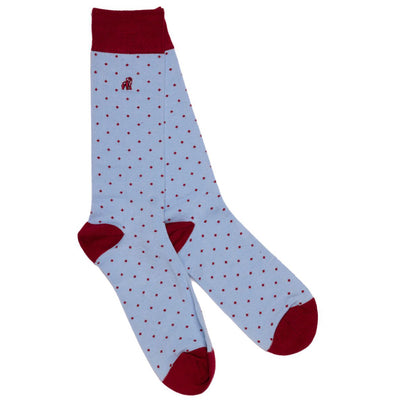 Spotted Pale Blue Bamboo Socks