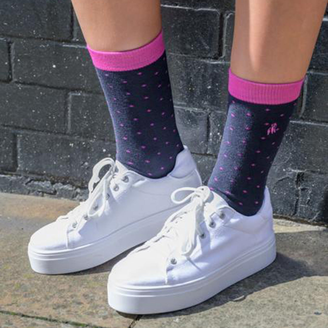 Spotted Pink Bamboo Socks