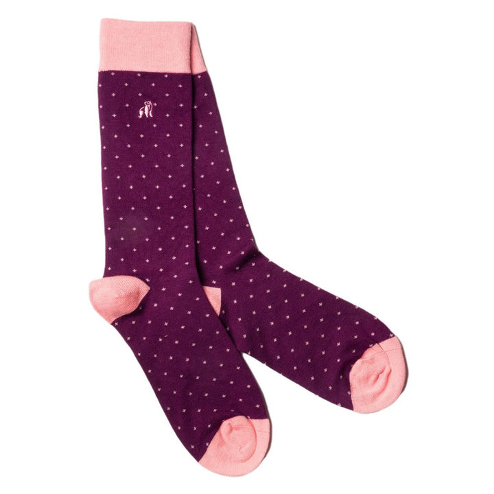 Spotted Purple Bamboo Socks