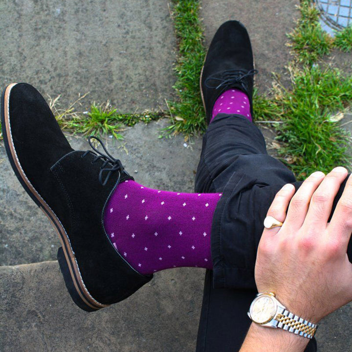 Spotted Purple Bamboo Socks