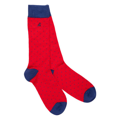 Spotted Red Bamboo Socks