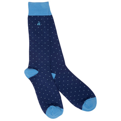 Spotted Sky Blue Bamboo Socks