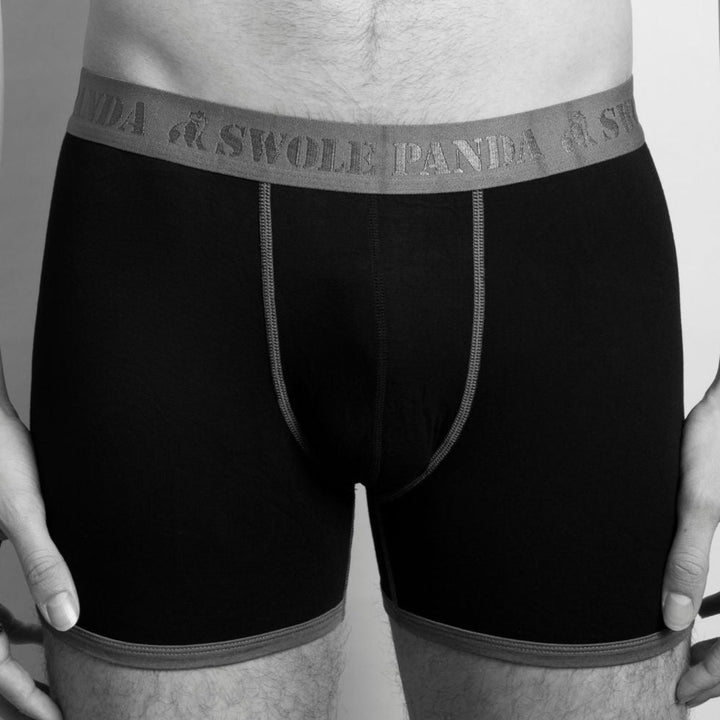 Bamboo Boxers 2 Pack - Grey & Black / White Spot