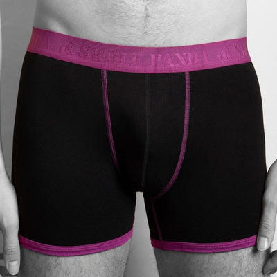 Bamboo Boxers 2 Pack - Purple & Black / Multi Spot