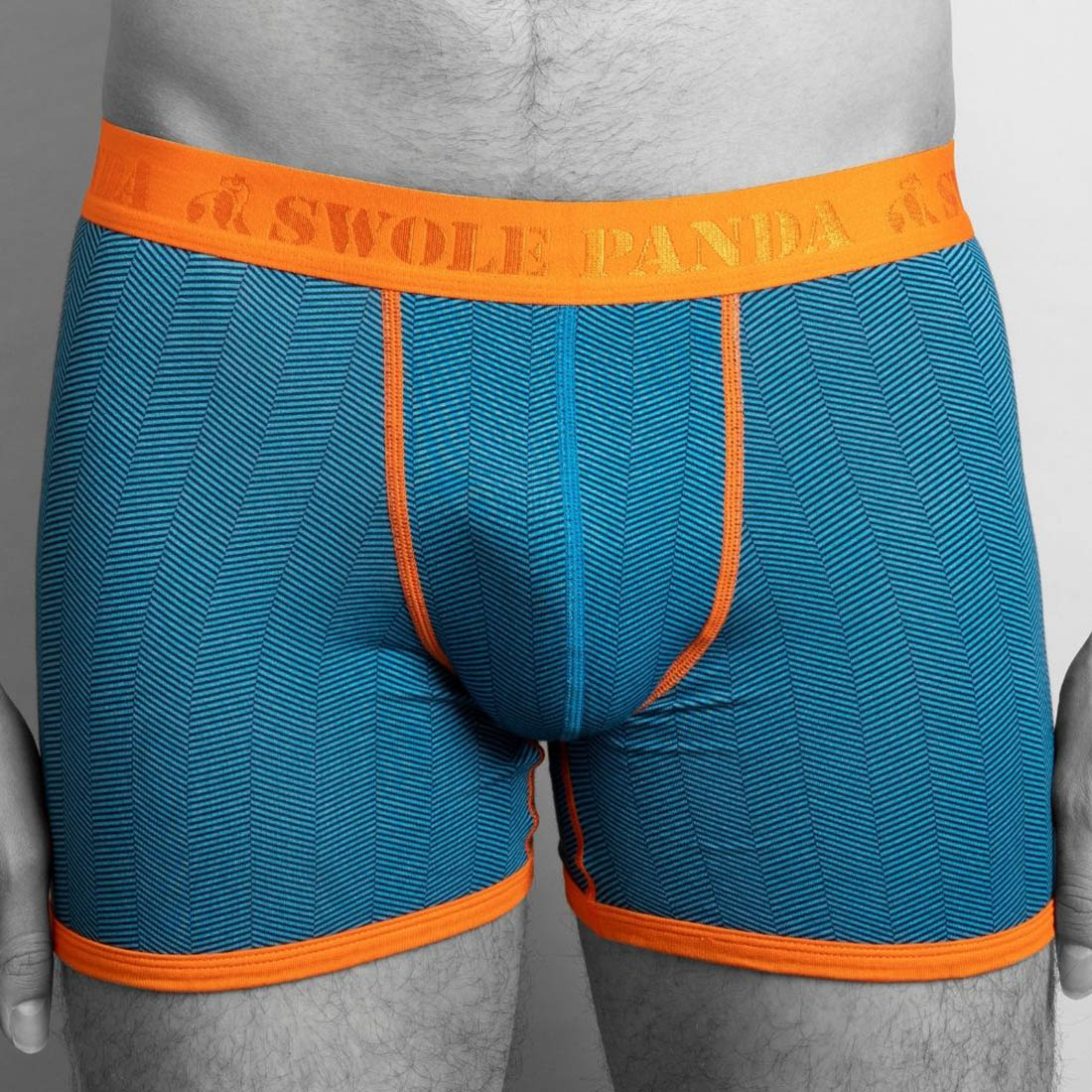 Bamboo Boxers - Blue Herringbone